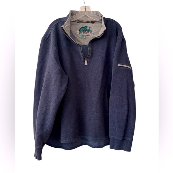 ROBERT GRAHAM Mens XXL 2XL Mistral Blue Grey 1/4 Quarter Zip Long Sleeve Sweater - Picture 3 of 10